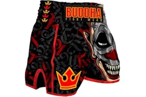 Buddha Fight Wear - Pantaloni Muay Thai e Kick Boxing Modello Geisha Europea - Tessuto Raso Premium - Nuovo Motivo Europeo - Grande Adattamento alla morfologia di Ogni combattente - Vari Disegni
