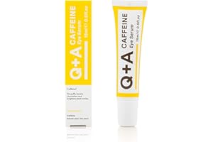 Q+A Caffeine Eye Serum (15ml), Brightening Eye Serum, 99.9% Natural Caffeine Eye Treatment for Dark Circles, Puffiness & Fine Lines, with Green Tea & Pomegranate Antioxidants, Anti Aging Skincare