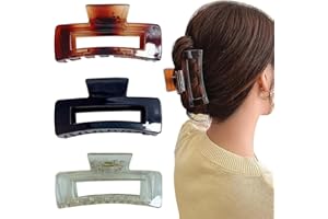 SIOPPKIK Pinzas Para el Pelo, 3 Pinzas Pelo Mujer de Grandes de Plástico, Para Cabello Grueso, Cabello Estabilizador Antideslizante Pelo Accesorio Pinzas De Pelo