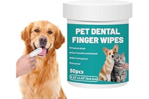 WeddHuis 50 Unidades Almohadillas de Dedo Desechables para Limpieza Dental de Mascotas - Cuida los Dientes de Perros y Gatos de Forma Suave y Eficaz Sin Necesidad de Cepillo