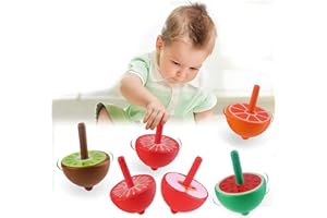 Zuzer Trottola in Legno, 25PCS Giroscopio Colorato Trottola Regali per Feste di Compleanno per Bambini (Modello Casuale) (Bois)