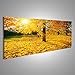 Produktbild islandburner Bild Bilder auf Leinwand Buntes Laub im sonnigen Herbstpark Panorama Format ! Direkt vom Hersteller ! Bilder ! Wandbild Poster Leinwandbild ! DTW