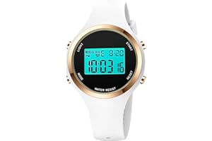 XCZAP Women’s Digital Sports Watch Waterproof LED Display Wristwatch with Alarm, Stopwatch Backlight Lightweight PU Strap, Ideal for Girls, Teens Outdoor Fitness