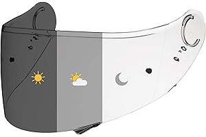 ‎EVERALO Everalo Kompatibel mit Shoei GT air 2 Visier - Gt Air - Neotec - Opticson - Cns1 - Helmvisier Pinlock Ready - Anti-Kratzer und Anti-Beschlag (Photochromatic)