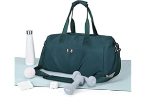 HYC00 Sport Duffel Bag Damen, Sporttasche mit Schuhfach & Nassfach Duffel Bags wasserdichte Übernachtungstasche Leichte Sporttasche Handgepäcktasche für Herren Wochenendtraining Yoga Wandern,Pfauenblau