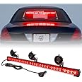 Xprite 31.5 Inch LED Traffic Advisor Strobe Light Bar, 21 Flashing Patterns w/Suction Cup Mount, Windshield Deck Emergency Warning Safety Lightbar for Firefighter Volunteer POV Vehicles Trucks, Red