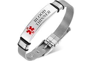 ARICHDUDE Medical Alert Bracelet for Women Men Medical Emergency ID Bracelet ID with Free Laser Engraving Stainless Steel