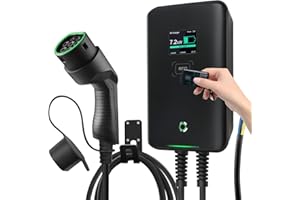 astoneves Wallbox EV 7kW Borne de Recharge Murale monophasée 7kW pour Voitures électriques avec Connexion Type 2 pour véhicules électriques - Câble intégré de 6 m (7 KW avec RFID (NFC))