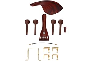 Alomejor 4/4 Violine Befestigungen Palisander Holz Saitenhalter Endbolzen Tuner Kinnstütze Schraube Stimmwirbel Musikinstrument Palisander Violin Parts
