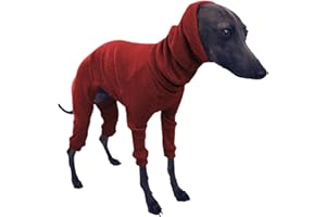 DHGTEP HundemäNtel Hund Fleece Onesie Jumper mit Vier Beinen Haustier Hundesweater Haustier Baumwollmantel Kleidung für Welpen Kleine Mittlere Große Hund (Color : Red, Size : L)