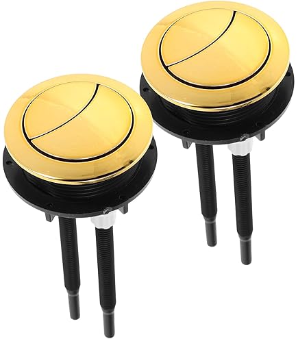 Bouton Double Chasse D'eau Chromé Doré 38 Mm - Compatible La Plupart Des Toilettes Doubles