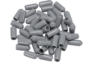 QUARKZMAN 50 st gummiändkåpor 6 mm (1/4 tum) ID vinyl PVC runt rör bultlock skydd skydd anordningar för skruvgänga