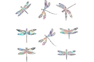 EONBES 30 Stück Libelle Prisma Fensteraufkleber für Vogelschläge, Anti-Kollisions-Aufkleber, Stoppen Sie Vögel, die ins Fenster fliegen