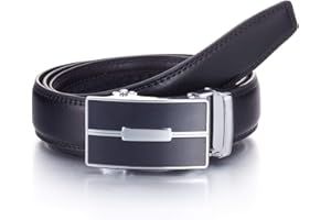 YEHMAN Ceinture sans trou en cuir avec boucle automatique à crémaillère 3 cm Homme