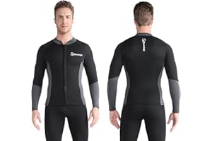 Owntop Męski kombinezon piankowy 2 mm – neoprenowa koszula kombinezon do nurkowania kurtka z długimi rękawami kombinezon do nurkowania dla dorosłych młodzieży surfingu, nurkowania, pływania, sportów wodnych