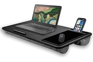 TAOBWN Laptop Tray 57.5 x 30.5 x 6cm Large Lap Desk Portable Laptop Stand with Cushion, Mouse Pad, Phone Slot, Portable for Bed Sofa Carpet Work Study Gaming