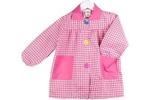 KLOTTZ - Grembiule a quadretti per scuola materna, personalizzabile, per bambini