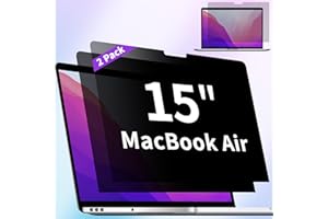 ANTOGOO V 2 Stück Sichtschutz kompatibel mit MacBook Air 15 Zoll Displayschutzfolie (2023–2024, M2 M3 Chip – Modell A2941 A3114), Anti-Blaulicht-Blendung & Anti-Kratz-Computer Sichtschutz für Mac Air 15,3 Zoll