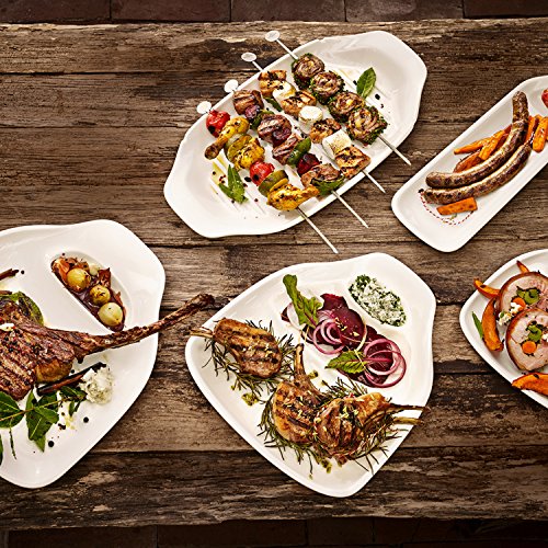 Villeroy & Boch BBQ Passion Servierplatte mit Spießfunktion L / Edles Tablett in Weiß aus Porzellan / Spülmaschinenfest / 42x22x4cm - 2