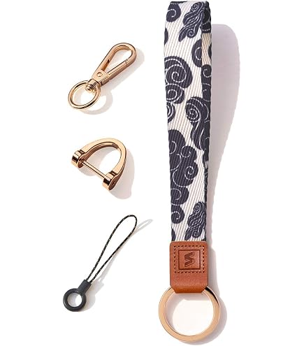 SENLLY Portachiavi Da Polso Con Disegno Originale - Cinturino In Poliestere E Pelle - Multicolore, 19,5 Cm