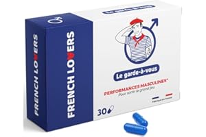 FRENCH LOVERS GARDE-À-VOUS Ginseng, Maca, Stimulant Puissant Pour Homme Actif - 100% naturel - Performance masculine et sportive - Formule Hautement Dosée - 30 gélules - Gingembre, Guarana, Fenugrec