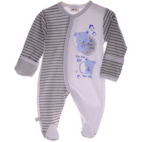 La Bortini Baby Strampler Mit Waschbär Aufdruck - Kratzschutz Overall Größen 44-86