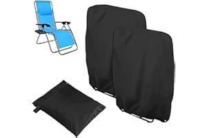 PEYSAITR Folding Chair Cover, 2 Pack 71x110 cm Garden Chair Cover, Heavy Duty 210D Oxford Fabric Waterproof, Windproof, UV Protective Recliner Cover for Garden Loungers, Sun Loungers and Leisure Loungers