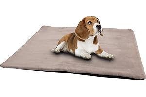 vitazoo Thermo Hundedecke & Katzendecke - 60 x 45 cm Klein - Katzen und Hundematte zum Mitnehmen für Unterwegs oder Outdoor - rutschfest, Waschbar, Faltbar und Flauschig - Grau