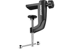 NEEWER Metal Table Mounting Clamp for Microphone Suspension Boom Scissor Arm Stand Holder with an Adjustable Positioning Screw, Fits up to 1.9inch/5centimeters Desktop Thickness (Black)