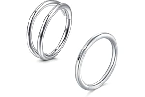 MODRSA Piercing Nariz Aro Hinged Clicker Septum Anillo 316L Acero Quirúrgico Piercing Conch Helix Cartílago Nariz Pendiente Hoop para Mujer