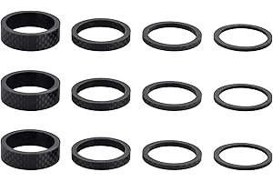 TRIWONDER Entretoises de Direction Rondelles de Potence Sets d'Entretoises Vélo 12 Pièces pour Vélo de Route VTT 1 1/8"