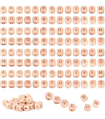 Perles Lettres Colorées 1000PCS,ACTOYS Perles Lettres Alphabet Ronde