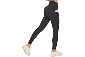 ChunyChi Leggins Deportivos Mujer Largos con Bolsillos, Legegings Opacos de Cintura Alta, Mallas Deporte Mujer Leggins Mujer Push Up para Yoga, Fitness, Longitud Fácilmente Acortable
