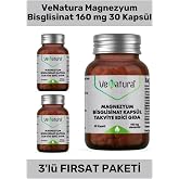 VeNatura Magnezyum Bisglisinat 160 mg, 30 Kaps&uuml;l, 3'l&uuml; Paket