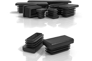 PD® Bouchons à lamelles 30x20 mm pour Tube carré | Embouts rectangulaires PE | Bouchon Pied de Chaise | Bouchon Tube Carré pour Tubes Métalliques, Chaises, Canapés, Tables et étagères | 4 pcs.