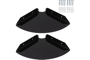 Buachois 2 Mensole Angolari Sospese, Mensole Angolari Sospese a Quarto di Giro per Montaggio a Parete, Mensola Angolare a Parete in Acrilico Esposizione di Oggetti da Collezione del Soggiorn(Nero)