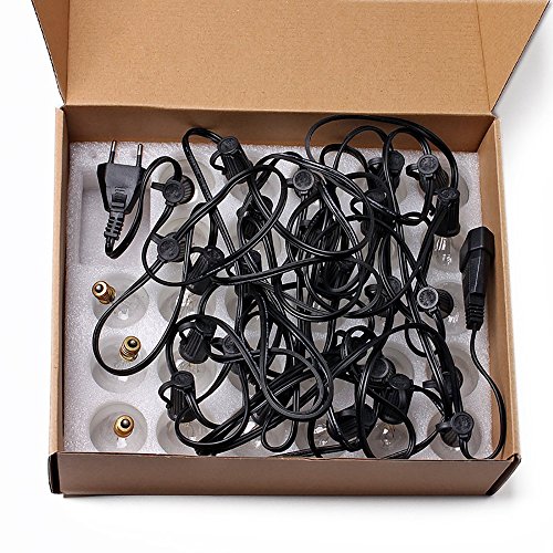 OxyLED G40 25FT Globe Lichterkette,Globus Schnur Licht,Patio Schur Licht,wasserdicht,Ende zum Ende,Innen/Außen Schur Licht,für Garten,Terrasse, Patio,Veranda,Deck(25 Birnen,3 Ersatzbirnen, gelbliches Licht) - 7