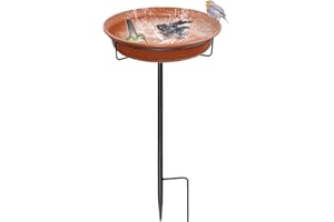 MERYSAN 50,8 cm freistehende Vogeltränke für den Außenbereich, leicht, abnehmbar, Outdoor-Vogeltränke mit stabilem Metallpfahl, verstellbarer Vogelfutterspender für Garten, Terrasse, Hof,