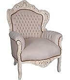 Sedia Imbottita Stile Luigi XVI - In Legno Massello, 93x42x42 Cm, Per Sala Da Pranzo O Camera - Foto 5