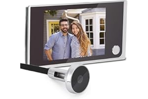 DIOCHE Judas Camera, Caméra de Sécurité Extérieure, écran LCD Numérique de 3,5 Pouces, Visionneuse de 120 Degrés Surveillance Visuelle Caméra Électronique Système de Caméra sans Fil pour Bureau Domicile