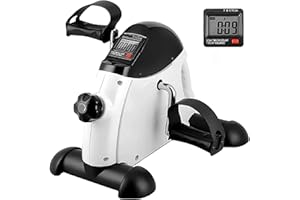 LAZY SPORTS Pedales Estaticos - Mini Bicicleta Estáticas - Máquinas de Piernas - Entrenamiento de Brazos y Piernas Pantalla LCD y Resistencia Ajustable