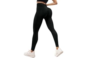 Zhiaek Mallas Deporte Mujer Cintura Alta Leggins Deportivos Mujer Push Up Elástico Leggings Scrunch Butt Anticeluliticos Sin Costuras Pantalones Yoga para Fitness Running Gym Pilates
