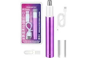 NUMIFUN Tondeuse pour oreilles et nez pour femme, rasoir nez femme, epilateur nez femme, coupe poil nez pour le nez et les sourcils et le visage, Lames à double bord étanches pour un nettoyage facile, Violet