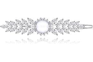 QUKE Women Hair Clips Cubic Zirconia Crystal Simulated Pearl Bridal Hair Clip Hairpin Claw Headwears Wedding Hair Accessories for Women Girls