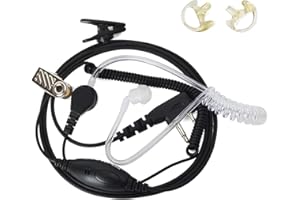 UAYESOK Walkie Talkie Bodygurnd Auricular de Tubo acústico de Aire VOX PTT Mic para Midland G6 G7 G8 G9 de 2 Pines Pro M24 M24 Plus M48 M99 G7 XTR GXT650 LXT8 Radio de 2 vías