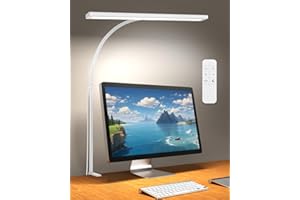 iFalarila [Wersja zdalnie sterowana] Lampa biurkowa 160 LED z zaciskiem 30 trybów, jaśniejsze lampy stołowe 360° Elastyczna lampa do czytania z ładowarką USB do pracy lub czytania