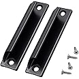 2pcs Aluminum Alloy Handle,Sliding Door Handle,Balcony Door Handle, Cabinet Drawer Handle,Black Curved Handle,for Windows, Furniture Hardware with Screws（Black）