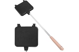 AWSGHLF Double Pie Iron - for Camping Aluminum Alloy with Long Handle Portable Removable Double Sandwich Maker Toaster Camping Cookware for Outdoor Camping Picnic