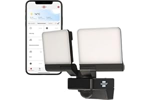 Brennenstuhl Connect WiFi LED Duo Strahler WFD 3051 P (36W, 4300lm, IP54, diverse Lichtfunktionen über App steuerbar, Außenstrahler zur Wandmontage mit Bewegungsmelder)