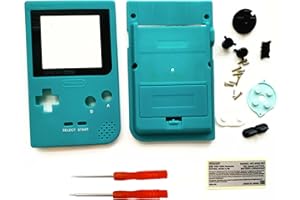 THE TECH DOCTOR Ersatz-Gehäuse für Gameboy Pocket GBP, Bildschirmlinse und Tasten für Nintendo Gameboy Home – professionelles Reparaturset inklusive Werkzeug (Blaugrün)